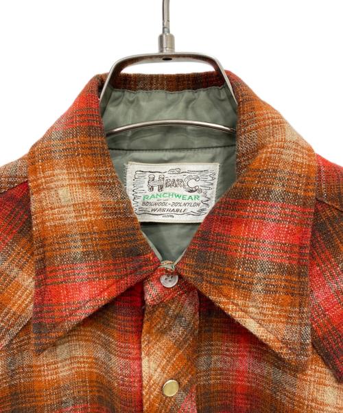 H BAR C（エイチバーシー）H BAR C (エイチバーシー) ウエスタンチェックネルシャツ レッド サイズ:記載なしの古着・服飾アイテム