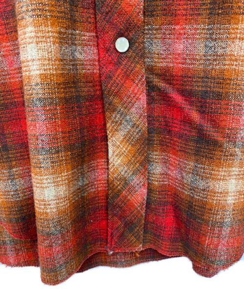 H BAR C（エイチバーシー）H BAR C (エイチバーシー) ウエスタンチェックネルシャツ レッド サイズ:記載なしの古着・服飾アイテム