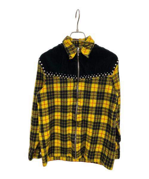 Palm Angels（パーム エンジェルス）Palm Angels (パーム エンジェルス) スタッズジャケット イエロー×ブラック サイズ:46の古着・服飾アイテム