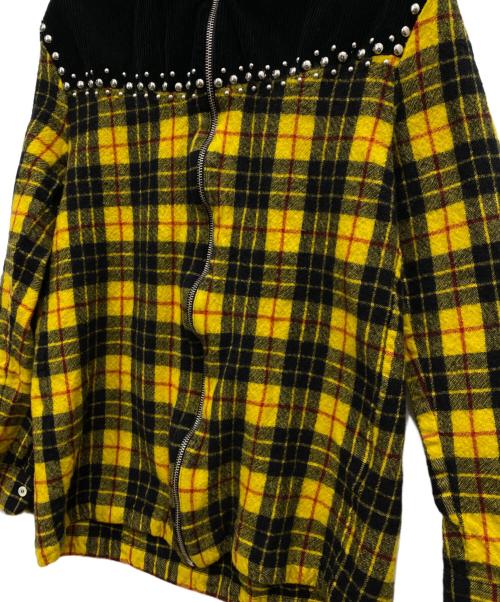 Palm Angels（パーム エンジェルス）Palm Angels (パーム エンジェルス) スタッズジャケット イエロー×ブラック サイズ:46の古着・服飾アイテム