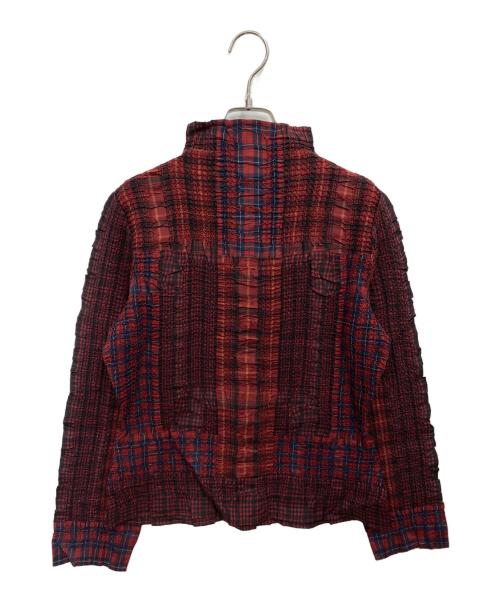 yoshiki hishinuma（ヨシキ・ヒシヌマ）yoshiki hishinuma (ヨシキ・ヒシヌマ) シワ加工シャツ レッド サイズ:3の古着・服飾アイテム
