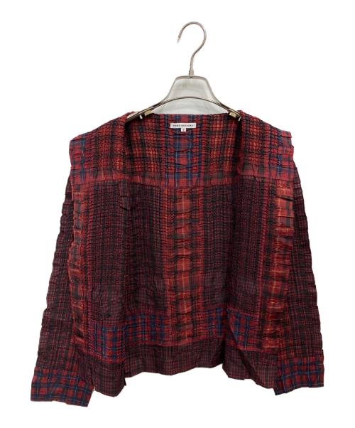 yoshiki hishinuma（ヨシキ・ヒシヌマ）yoshiki hishinuma (ヨシキ・ヒシヌマ) シワ加工シャツ レッド サイズ:3の古着・服飾アイテム