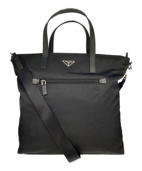 PRADA（プラダ）PRADA (プラダ) 2WAYトートバッグ ブラックの古着・服飾アイテム