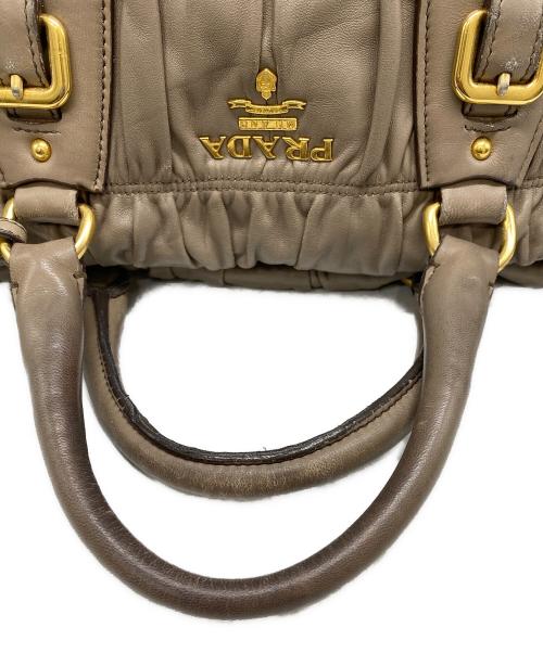 PRADA（プラダ）PRADA (プラダ) テスートギャザー2WAYバック ブラウンの古着・服飾アイテム