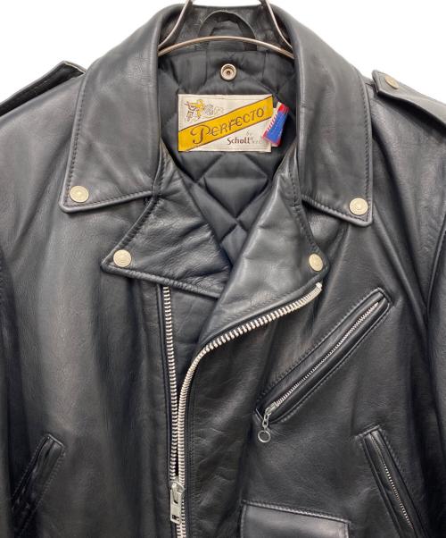 PERFECTO by Schott（パーフェクト バイ ショット）PERFECTO by Schott (パーフェクト バイ ショット) ダブルライダースジャケット ブラック サイズ:40の古着・服飾アイテム