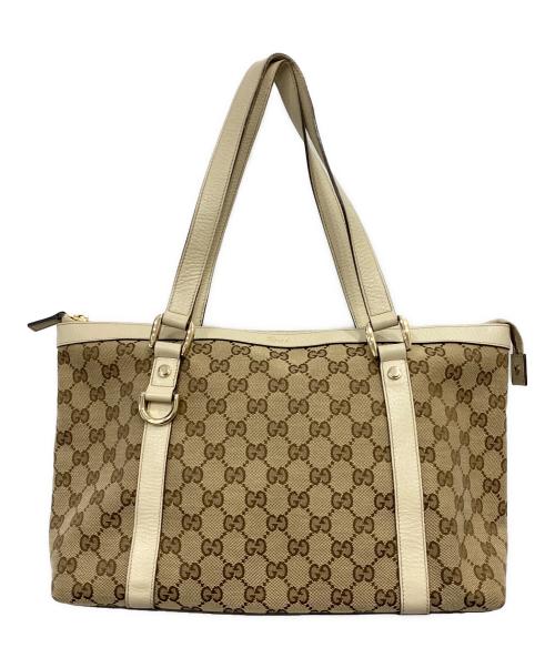 GUCCI（グッチ）GUCCI (グッチ) GGキャンバストートバック ベージュ×アイボリーの古着・服飾アイテム