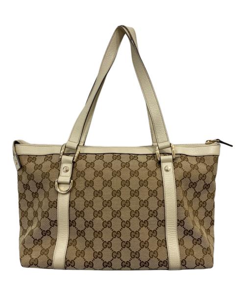 GUCCI（グッチ）GUCCI (グッチ) GGキャンバストートバック ベージュ×アイボリーの古着・服飾アイテム