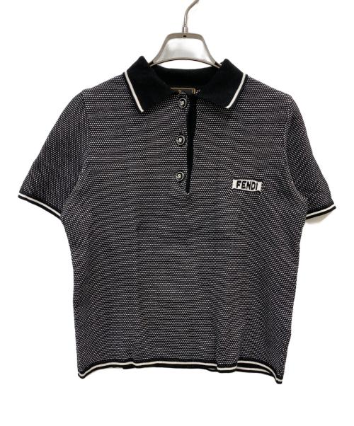 FENDI（フェンディ）FENDI (フェンディ) 総柄ポロシャツ ブラック サイズ:40の古着・服飾アイテム