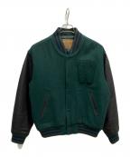AMERICAN CLUBアメリカン クラブ）の古着「袖レザーワッペンスタジャン」｜グリーン
