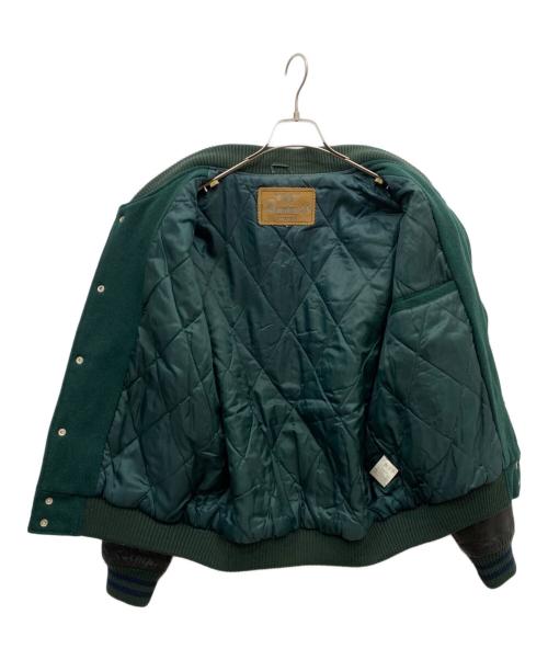AMERICAN CLUB（アメリカン クラブ）AMERICAN CLUB (アメリカン クラブ) 袖レザーワッペンスタジャン グリーン サイズ:Lの古着・服飾アイテム