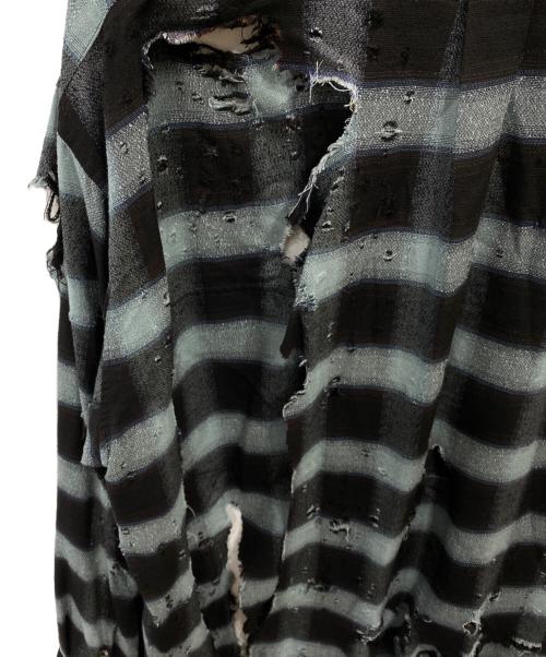 SUGARHILL（シュガーヒル）SUGARHILL (シュガーヒル) BURNT OMBRE PLAID BLOUSE チェックシャツ ブルーの古着・服飾アイテム