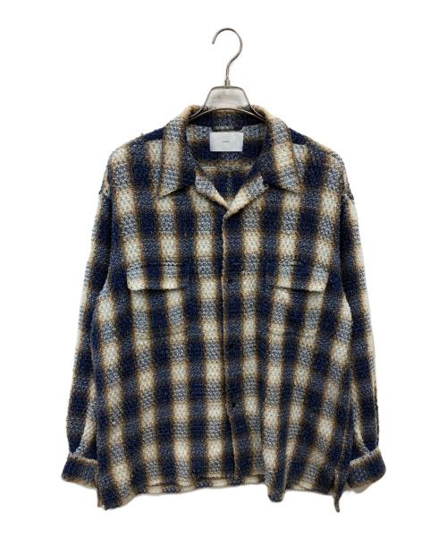 SUGARHILL（シュガーヒル）SUGARHILL (シュガーヒル) OMBRE PLAID PUNCHING BLOUSE チェックシャツ ブルーの古着・服飾アイテム