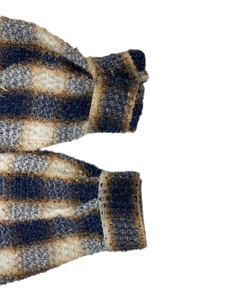 SUGARHILL（シュガーヒル）SUGARHILL (シュガーヒル) OMBRE PLAID PUNCHING BLOUSE チェックシャツ ブルーの古着・服飾アイテム