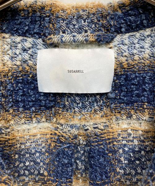SUGARHILL（シュガーヒル）SUGARHILL (シュガーヒル) OMBRE PLAID PUNCHING BLOUSE チェックシャツ ブルーの古着・服飾アイテム