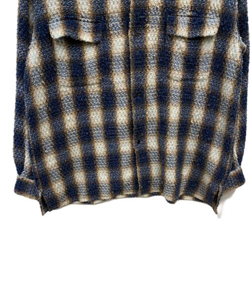 SUGARHILL（シュガーヒル）SUGARHILL (シュガーヒル) OMBRE PLAID PUNCHING BLOUSE チェックシャツ ブルーの古着・服飾アイテム