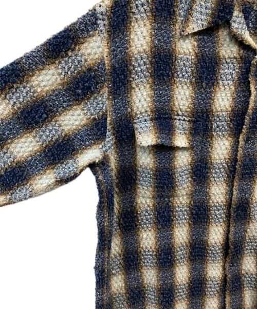 SUGARHILL（シュガーヒル）SUGARHILL (シュガーヒル) OMBRE PLAID PUNCHING BLOUSE チェックシャツ ブルーの古着・服飾アイテム