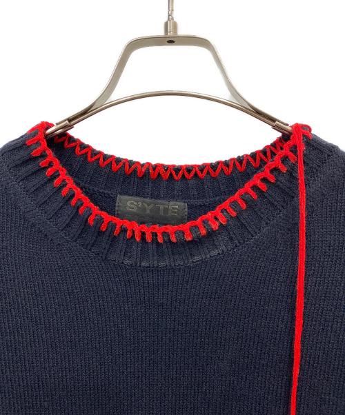 s'yte（サイト）s'yte (サイト) KNITTED WOOL PULLOVER WITH BLANKET STITCH DETAILS ブラック サイズ:3の古着・服飾アイテム