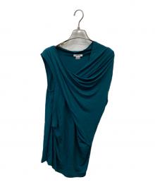 HELMUT LANG（ヘルムートラング）の古着「ノースリーブドレープカットソー」｜グリーン