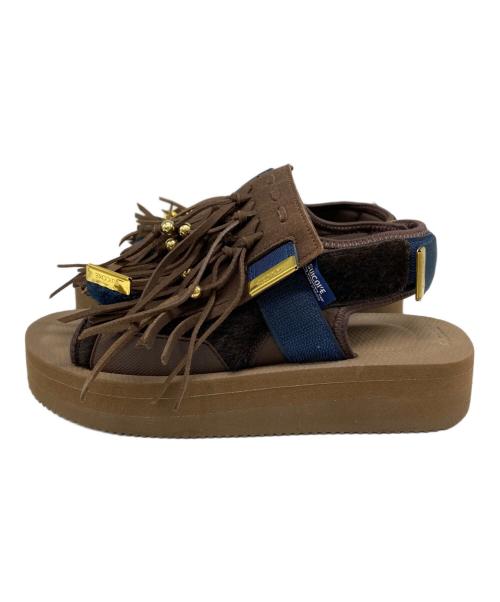 suicoke（スイコック）suicoke (スイコック) フリンジサンダル ブラウン サイズ:24の古着・服飾アイテム