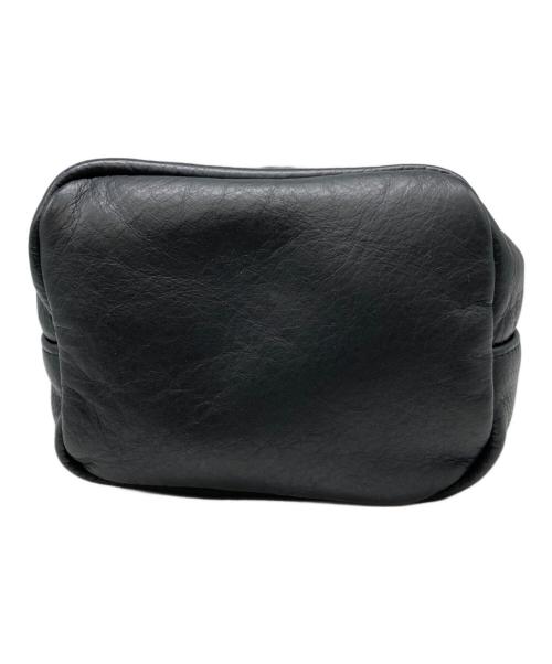 hobo（ホボ）hobo (ホボ) レザー巾着ショルダーポーチ ブラックの古着・服飾アイテム