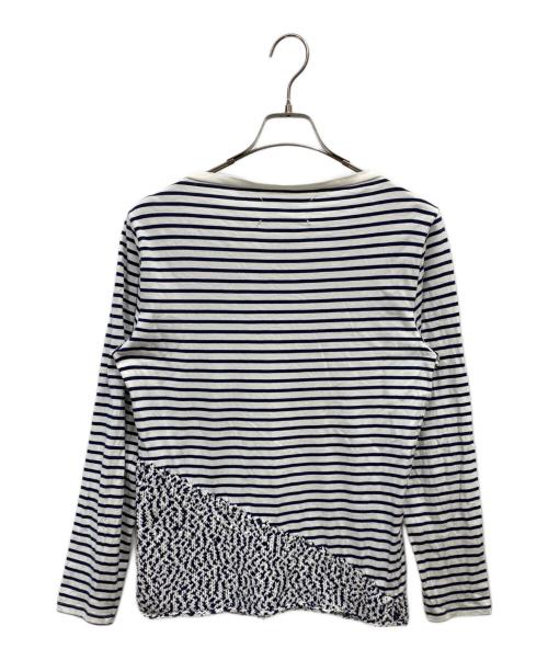 Maison Margiela 10（メゾンマルジェラ 10）Maison Margiela 10 (メゾンマルジェラ 10) 切替ボーダーカットソー ホワイト サイズ:Sの古着・服飾アイテム