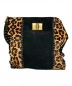 Emilio Pucciエミリオ プッチ）の古着「スタッズ切替ショルダーバック」｜ブラック×ブラウン