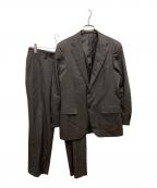 green label relaxingグリーンレーベルリラクシング）の古着「KANGAROO ISLAND WOOL レイルストライプセットアップ」｜ブラウン