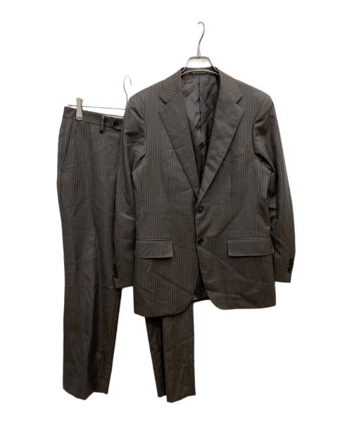 green label relaxing（グリーンレーベルリラクシング）green label relaxing (グリーンレーベルリラクシング) KANGAROO ISLAND WOOL レイルストライプセットアップ ブラウン サイズ:46の古着・服飾アイテム