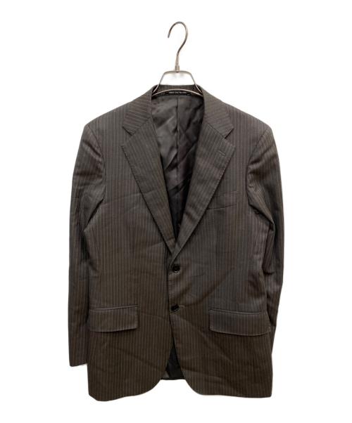 green label relaxing（グリーンレーベルリラクシング）green label relaxing (グリーンレーベルリラクシング) KANGAROO ISLAND WOOL レイルストライプセットアップ ブラウン サイズ:46の古着・服飾アイテム