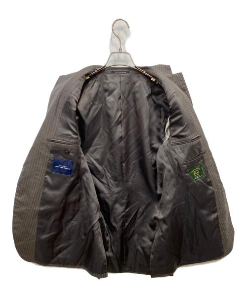 green label relaxing（グリーンレーベルリラクシング）green label relaxing (グリーンレーベルリラクシング) KANGAROO ISLAND WOOL レイルストライプセットアップ ブラウン サイズ:46の古着・服飾アイテム