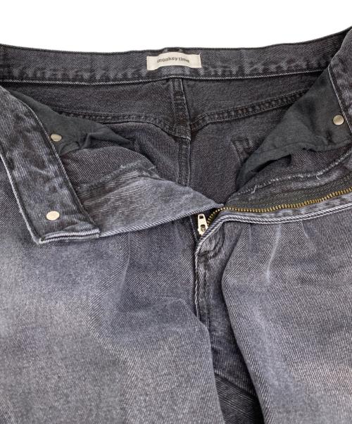 MONKEY TIME（モンキータイム）MONKEY TIME (モンキータイム) オーバーダイ セミフレア デニム パンツ ブラック サイズ:Mの古着・服飾アイテム