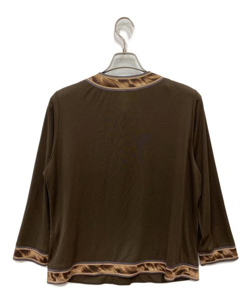 LEONARD（レオナール）LEONARD (レオナール) ノーカラージャケット ブラウン サイズ:Ｌの古着・服飾アイテム