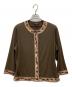 LEONARD（レオナール）の古着「ノーカラージャケット」｜ブラウン
