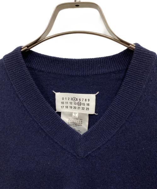 Maison Margiela（メゾンマルジェラ）Maison Margiela (メゾンマルジェラ) カシミヤVネックニット ネイビー サイズ:Sの古着・服飾アイテム