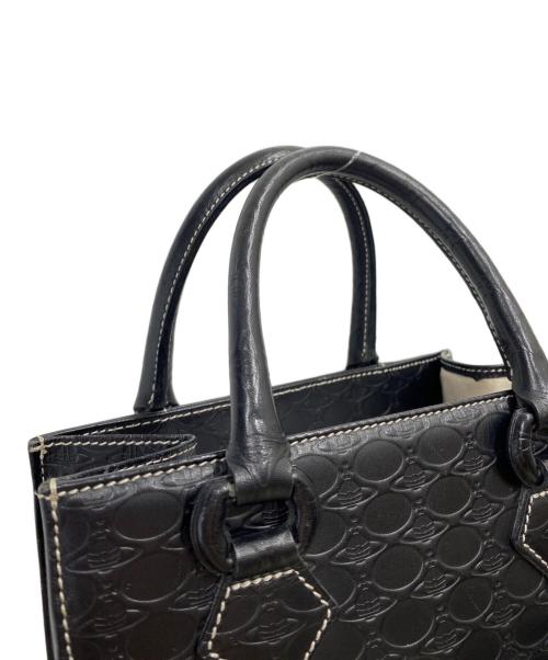 Vivienne Westwood（ヴィヴィアンウエストウッド）Vivienne Westwood (ヴィヴィアンウエストウッド) オーブ刻印総柄ハンドバッグ ブラックの古着・服飾アイテム