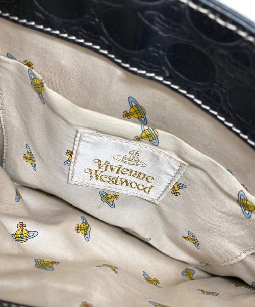 Vivienne Westwood（ヴィヴィアンウエストウッド）Vivienne Westwood (ヴィヴィアンウエストウッド) オーブ刻印総柄ハンドバッグ ブラックの古着・服飾アイテム