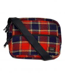 PORTER×COMME des GARCONS JUNYA WATANABE MAN（ポーター×コム デ ギャルソン ジュンヤ ワタナベ マン）の古着「02AW tartan check wool shoulder bag」｜レッド