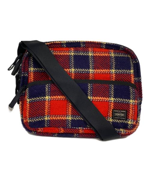 PORTER（ポーター）PORTER COMME des GARCONS JUNYA WATANABE MAN (コム デ ギャルソン ジュンヤ ワタナベ マン) 02AW tartan check wool shoulder bag レッド サイズ:無しの古着・服飾アイテム