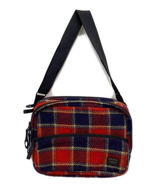 PORTER（ポーター）PORTER COMME des GARCONS JUNYA WATANABE MAN (コム デ ギャルソン ジュンヤ ワタナベ マン) 02AW tartan check wool shoulder bag レッド サイズ:無しの古着・服飾アイテム