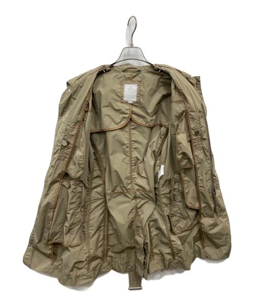 PEUTEREY（ピューテリー）PEUTEREY (ピューテリー) Polyester Sleeve Logo Hunting Long Jacket ベージュ サイズ:46の古着・服飾アイテム