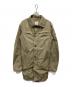 PEUTEREY（ピューテリー）の古着「Polyester Sleeve Logo Hunting Long Jacket」｜ベージュ