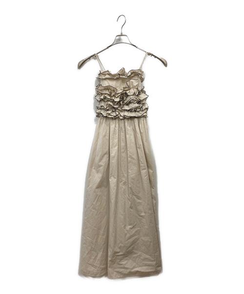 Snidel（スナイデル）Snidel (スナイデル) タンクセットフリルキャミワンピ ベージュ サイズ:1の古着・服飾アイテム