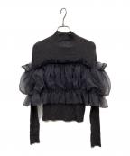 Snidelスナイデル）の古着「チュールオフショルドッキングニットプルオーバー」｜パープル