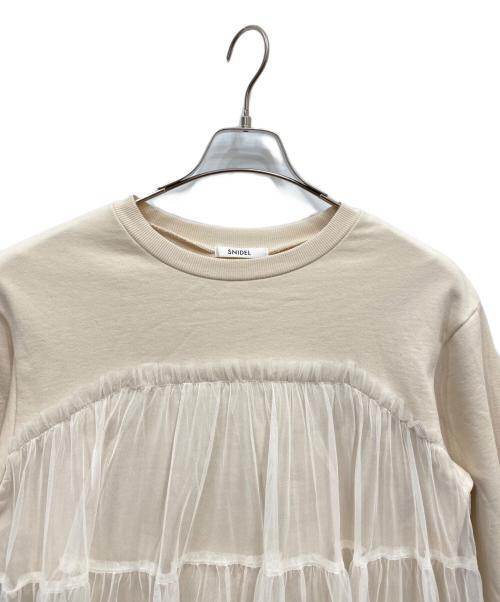 Snidel（スナイデル）Snidel (スナイデル) チュールレイヤードスウェット ベージュ サイズ:FREE 未使用品の古着・服飾アイテム