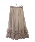 Snidelスナイデル）の古着「ボリュームフリルチュールスカート」｜ピンク