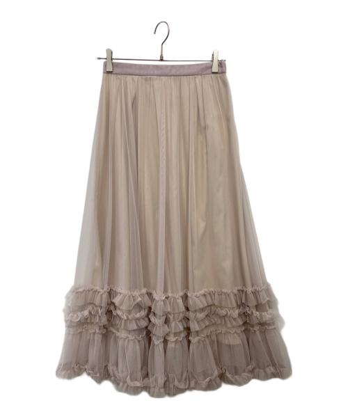 Snidel（スナイデル）Snidel (スナイデル) ボリュームフリルチュールスカート ピンク サイズ:1 未使用品の古着・服飾アイテム