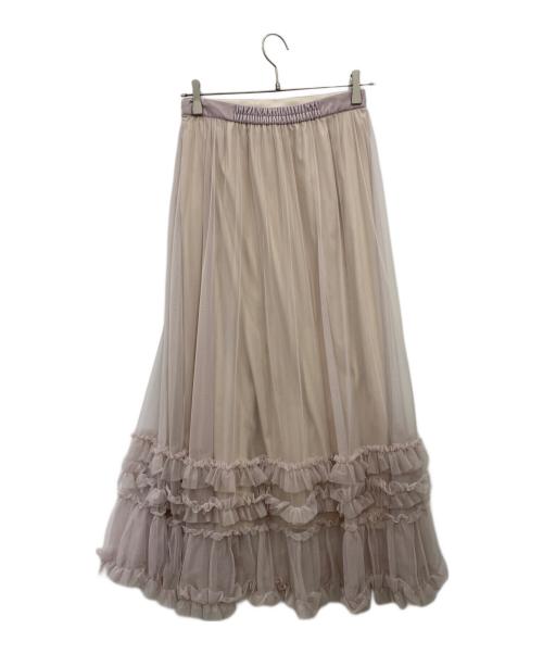 Snidel（スナイデル）Snidel (スナイデル) ボリュームフリルチュールスカート ピンク サイズ:1 未使用品の古着・服飾アイテム