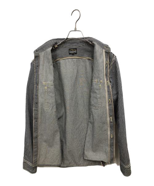 EIGHT G（エイトジー）EIGHT G (エイトジー) Long Sleeve Hickory Stripe Work Shirt インディゴ サイズ:Mの古着・服飾アイテム