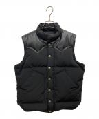 SUGAR CANEシュガーケーン）の古着「LEATHER YOKE T/C DOWN VEST」｜ブラック