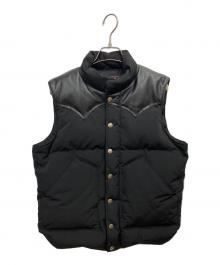 SUGAR CANE（シュガーケーン）の古着「LEATHER YOKE T/C DOWN VEST」｜ブラック
